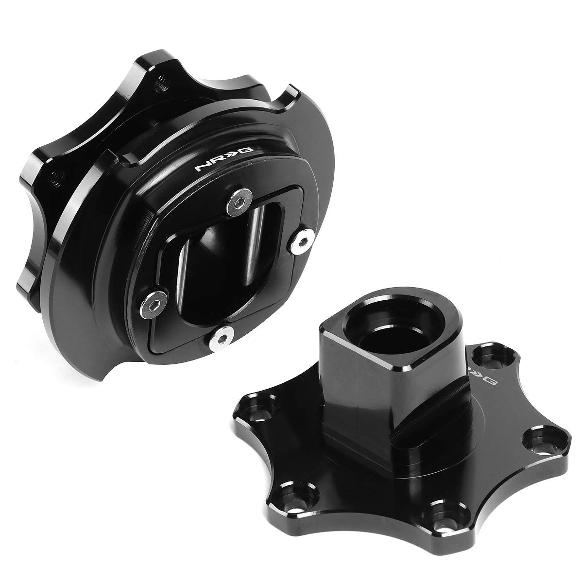 NRG Innovations SRK-R200BK-BK SFI 42.1/6 Certified Quick Release Steering Wheel Adapter - Black | Compatible with Racing Simulators & Custom Car Builds | Perfect for Drifting, Track Days & Gaming Setups