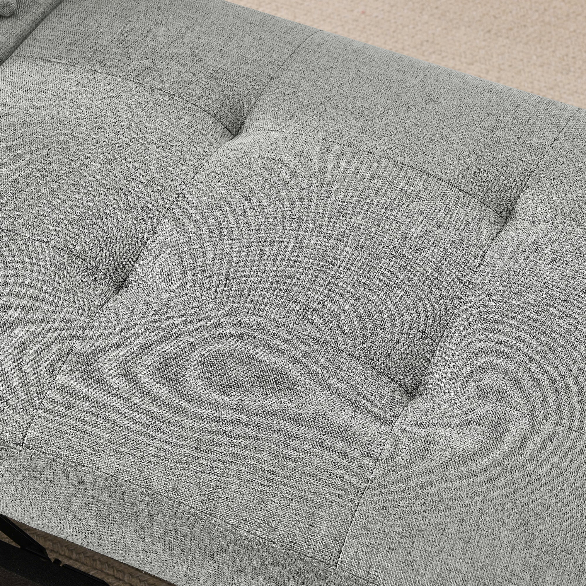 Convertible Sleeper Sofa Chair with Adjustable Backrest & Recliner - Pullout Sofa Bed with Wheels for Small Spaces - Modern Linen Fabric Living Room Furniture (Grey) - Perfect for Apartments, Dorms & Guest Rooms