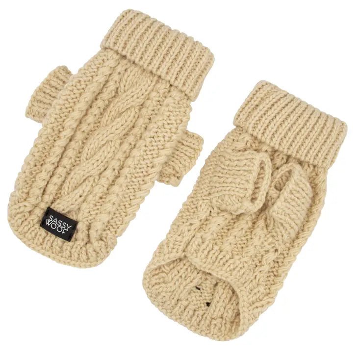 Cozy Beige Cable Knit Sweater for Women - Soft Winter Pullover for Casual Outfits & Holiday Gatherings