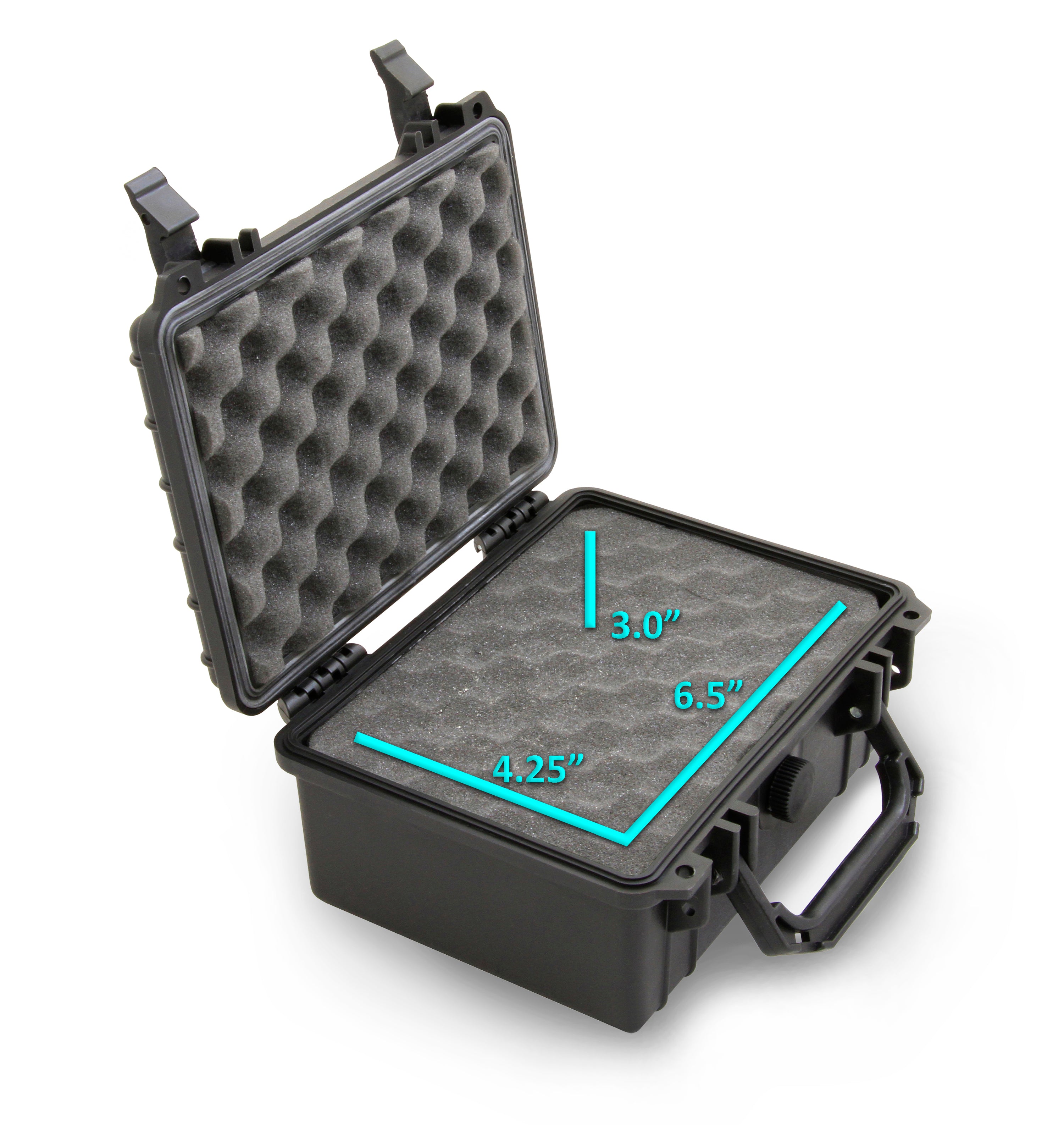 CASEMATIX 9 Waterproof Hard Travel Case with Padlock Rings & Customizable Foam - Fits 6.5x4.25x3 Inch Accessories - Perfect for Camera Gear, Electronics & Travel Essentials