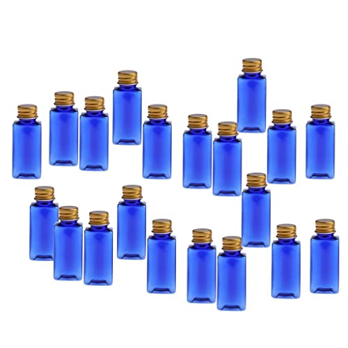 20pcs Refillable Travel Bottles for Makeup, Lotion, Shampoo & Soap - Leakproof Blue & Gold Cosmetic Containers | Perfect for Toiletry Kits, Airplane Carry-Ons & Vacation Essentials