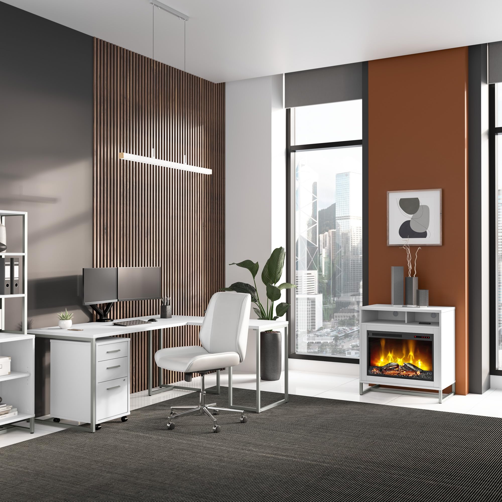 Bush Business Furniture Method Bookcase Hutch in White - Office Storage Shelves for File Cabinets & Small Books | Perfect for Home Office & Workspace Organization