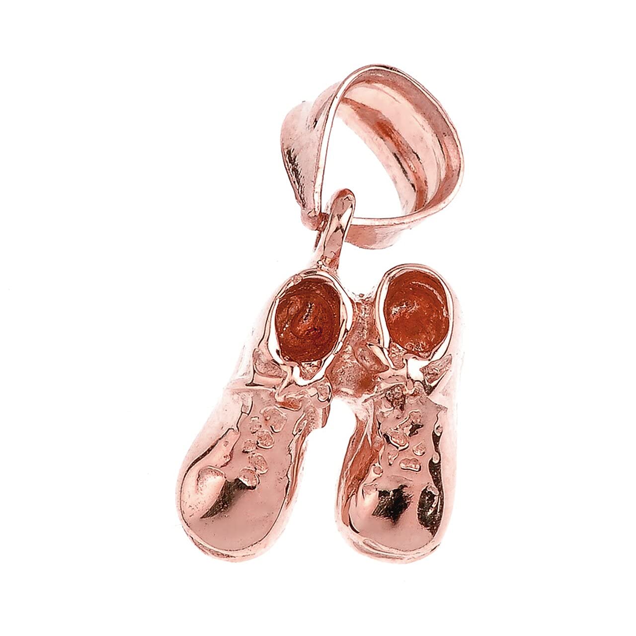 14K Solid Rose Gold Baby Boy Shoes Charm Pendant - Elegant Jewelry Gift for Newborns, Christening, Baby Showers & Special Occasions