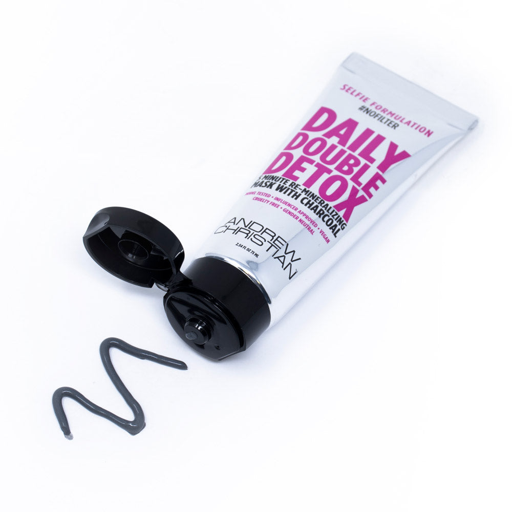Andrew Christian Daily Double Detox Cleansing & Hydrating Face Wash - Gentle Exfoliating Facial Cleanser for Men & Women - Perfect for Daily Skincare Routine & Post-Workout Refresh