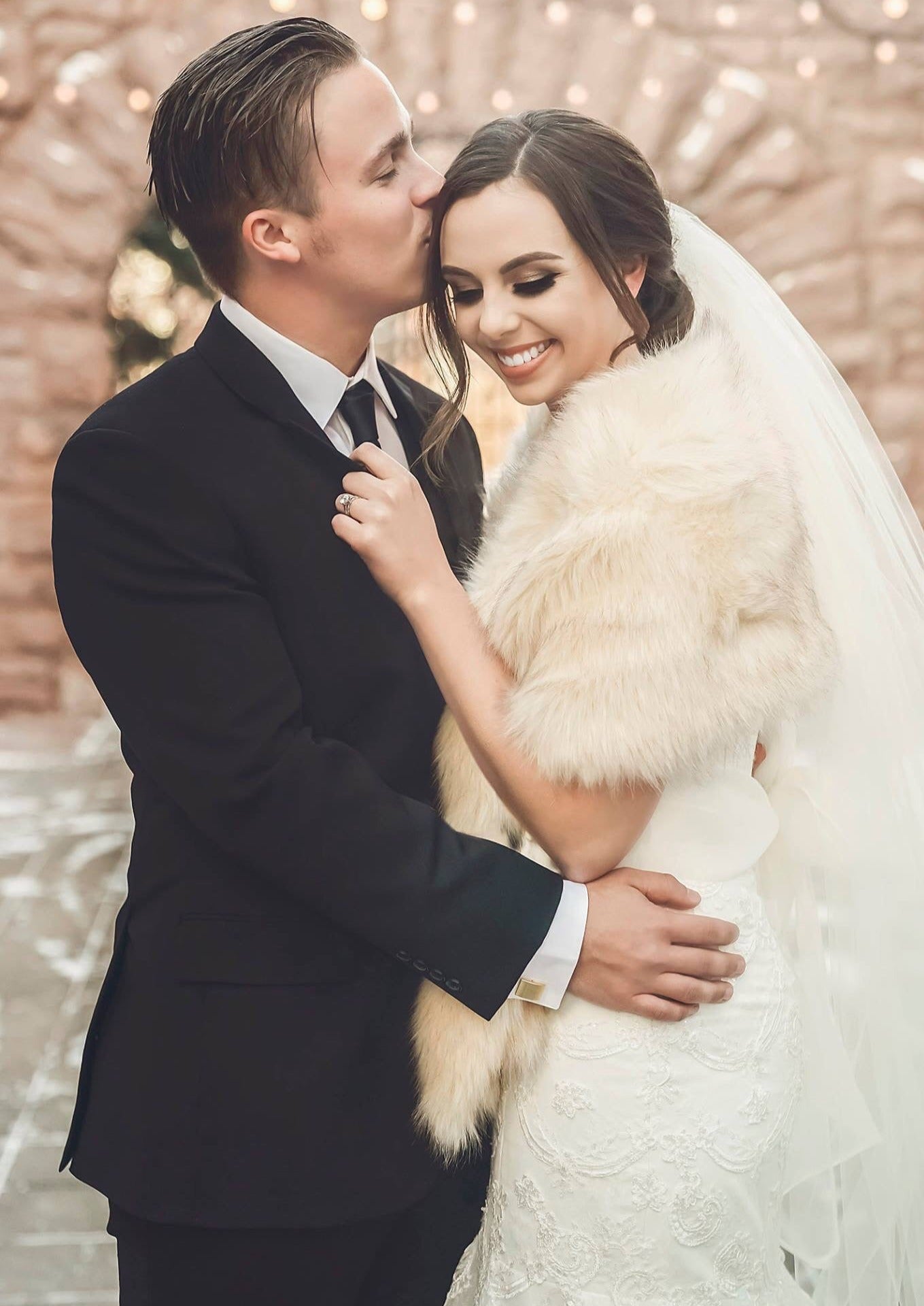 Luxury Champagne Fur Shawl Wrap - Elegant Lilian Cha03 Style for Women | Perfect for Weddings, Parties & Evening Events