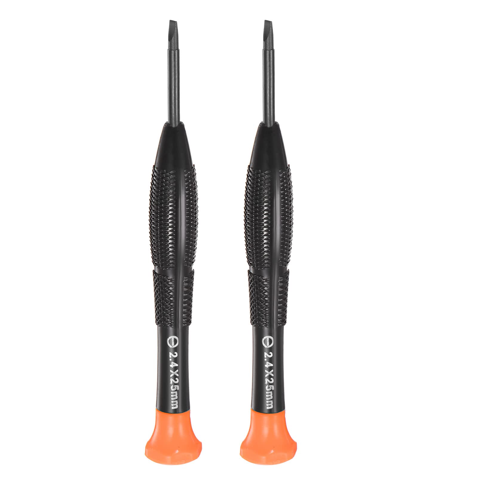 HARFINGTON 2-Piece Precision Slotted Screwdriver Set - 2.4mm Flat Head with Swivel Lid & Non-Slip Plastic Handle - Ideal for Phone, Watch, Eyeglass & Electronics Repair - Perfect for DIY Projects & Small Device Maintenance