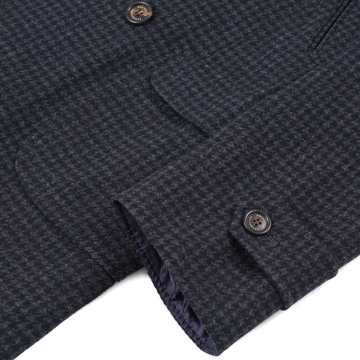 Brunello Cucinelli Premium Houndstooth Wool Overcoat for Men - Classic Winter Trench Coat for Business & Formal Occasions