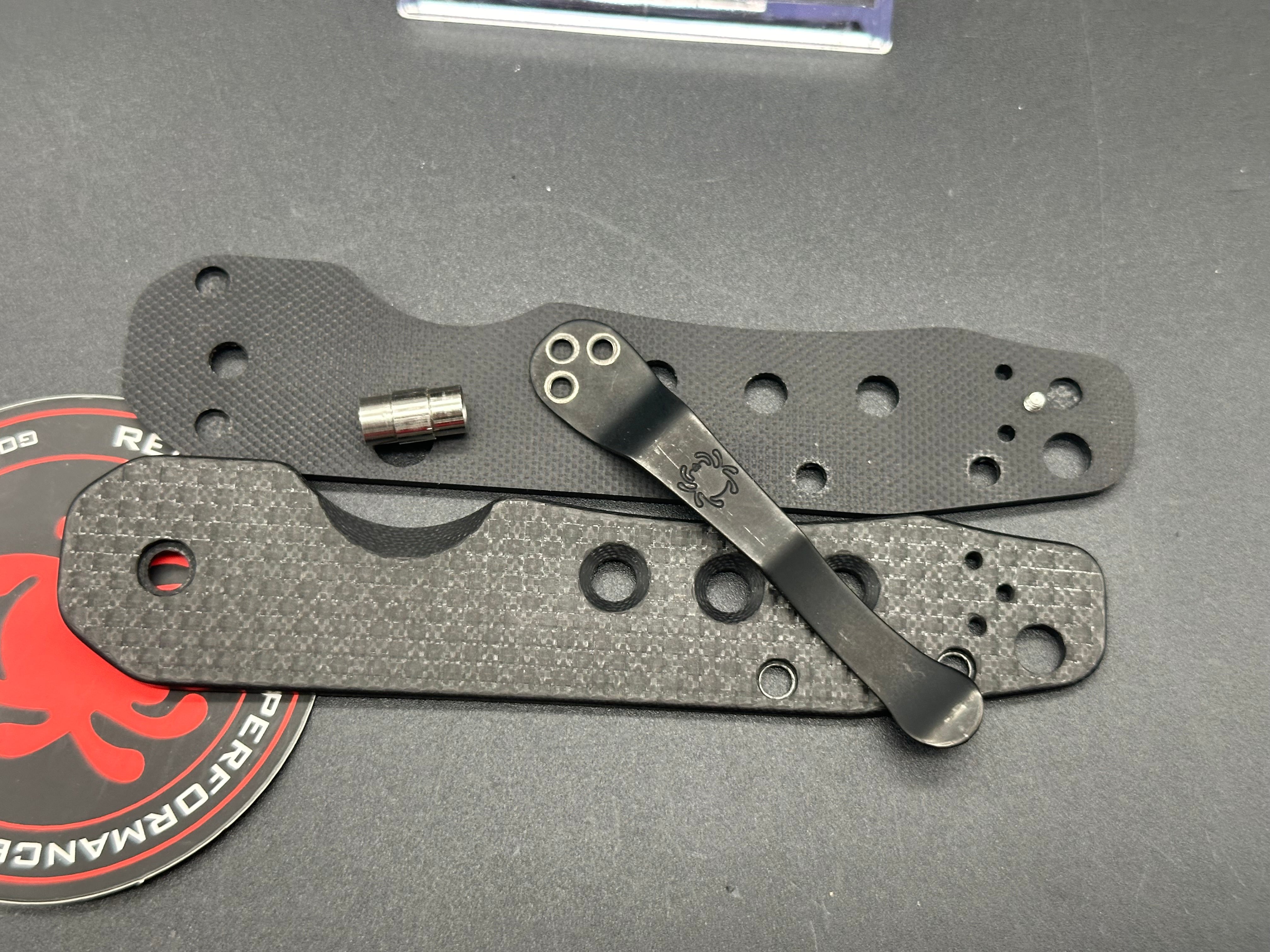 Spyderco Smock Knife with Milled Titanium Scales & Custom Pocket Clip - EDC, Outdoor, Tactical & Everyday Carry Folding Knife