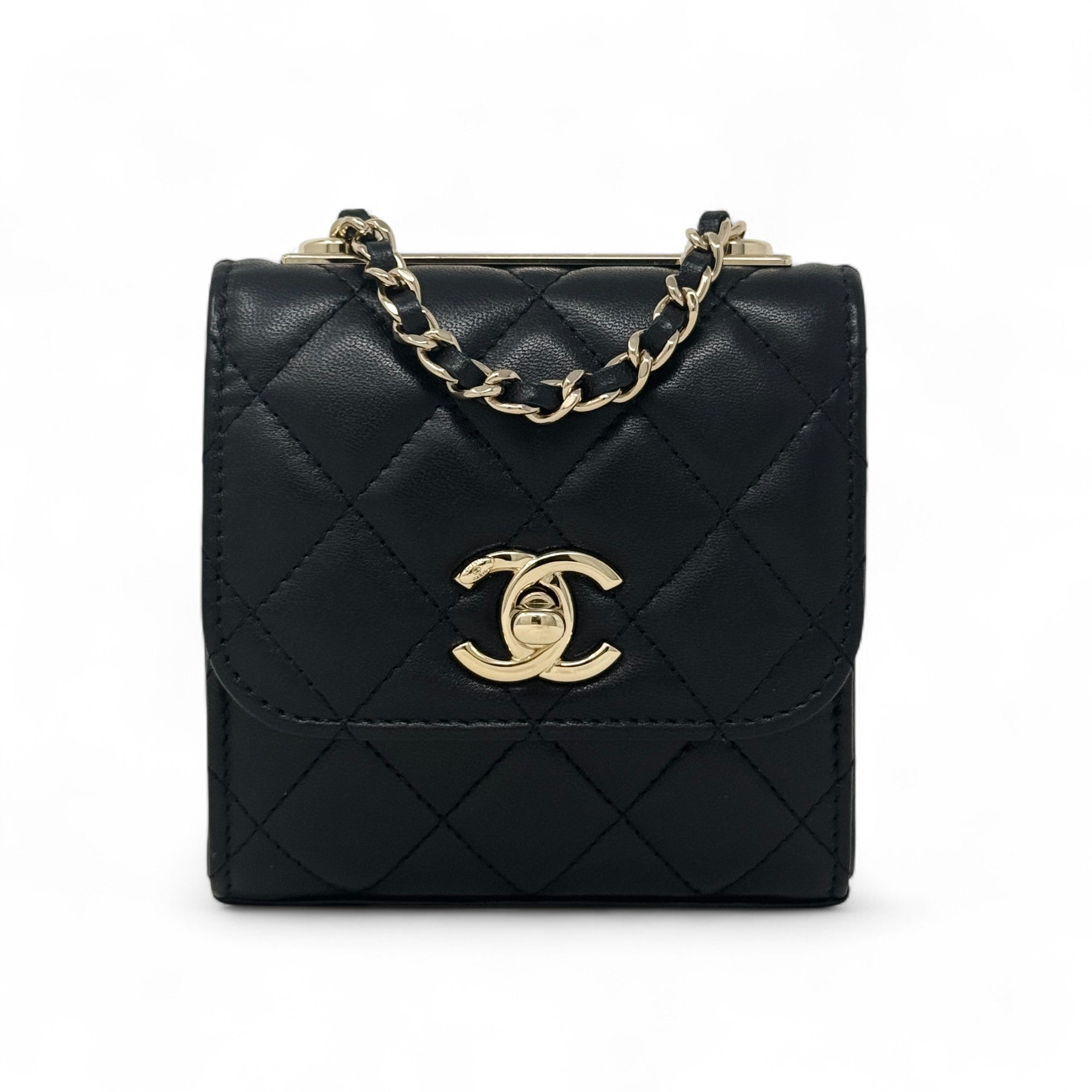 Chanel Black Micro Trendy CC Flap Bag - Luxury Quilted Leather Crossbody Purse for Women | Perfect for Evening Parties, Date Nights & Special Occasions