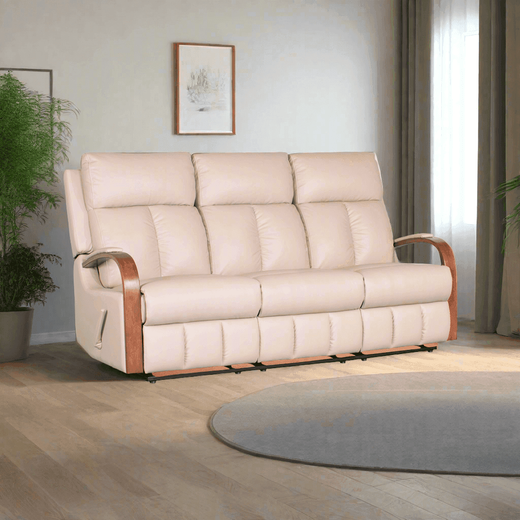 Leesa Genuine Leather Recliner Sofa - Premium Comfort Living Room Chair with Adjustable Backrest and Footrest - Perfect for Home Theater, Gaming, and Relaxation