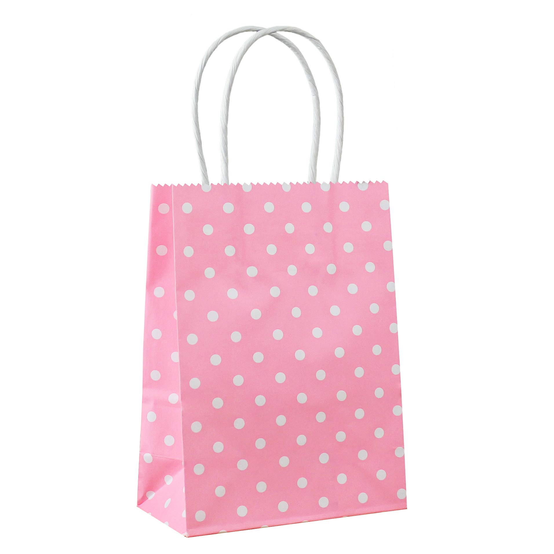 ADIDO Pink Polka Dot EVA Mini Gift Bags with Handles - 25 PCS 6x4.3x2.3 Inch Kraft Paper Party Favor Bags for Birthday, Wedding, Baby Shower & Holiday Celebrations