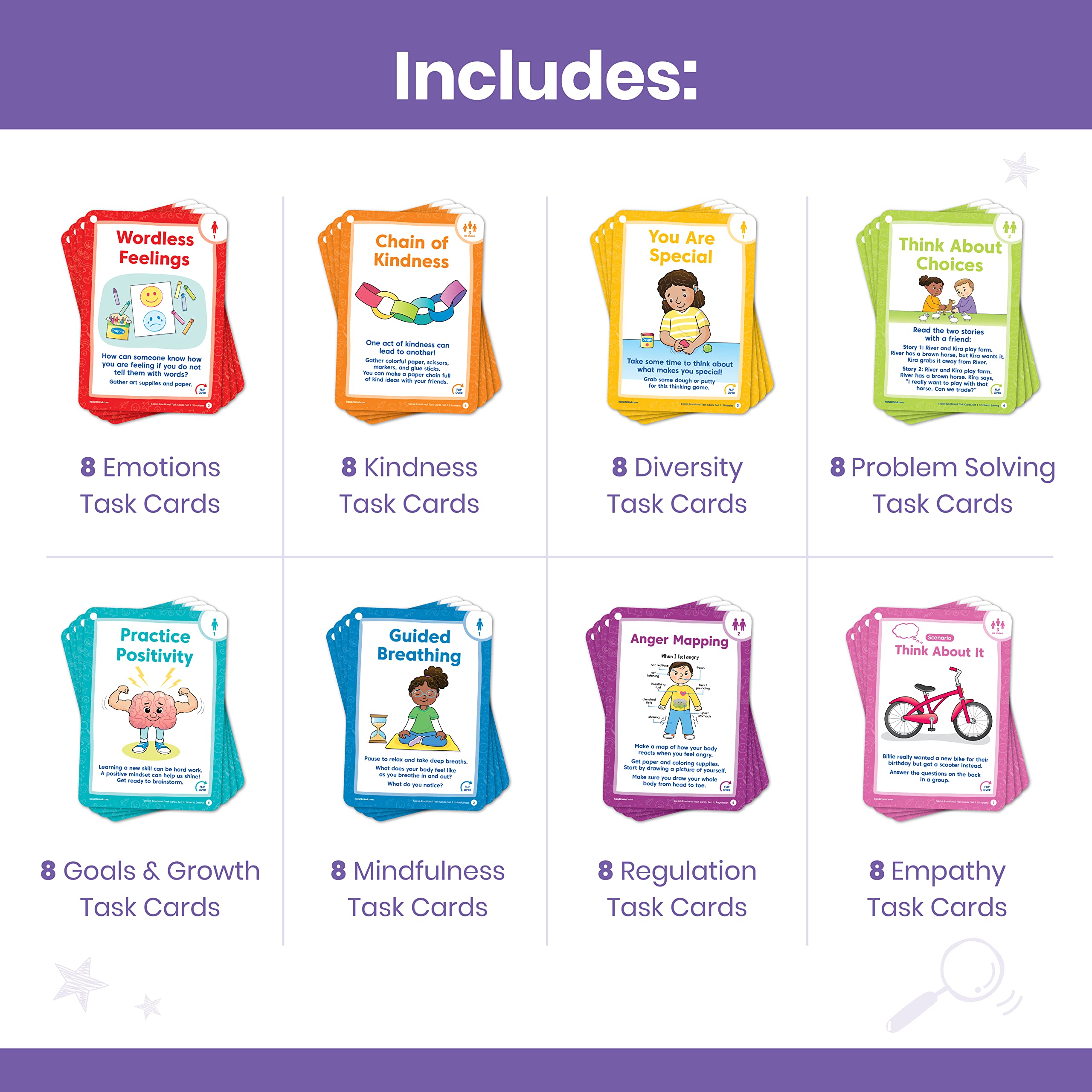 Social Emotional Learning Cards for Kids Ages 3+ | Play Therapy & Conversation Starters | Classroom & Home Use