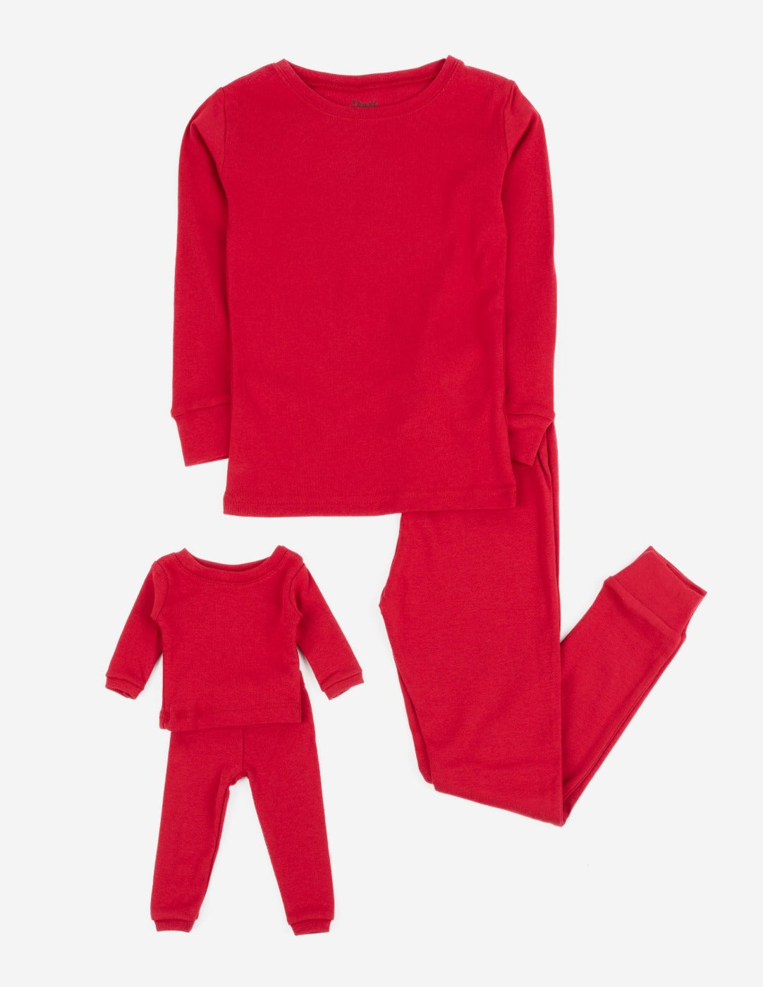 Matching Girl and Doll Solid Color Pajama Set - Soft Cotton Sleepwear for Kids & Baby Doll - Perfect for Family Photos, Sleepovers & Playtime