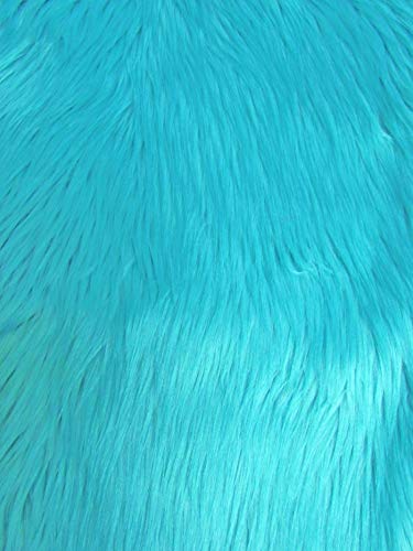 UV Reactive Solid Shaggy Faux Fur Fabric by The Yard - DIY Coats, Costumes, Scarves & Fashion Accessories (Turquoise) | Perfect for Rave Outfits, Cosplay & Home Decor