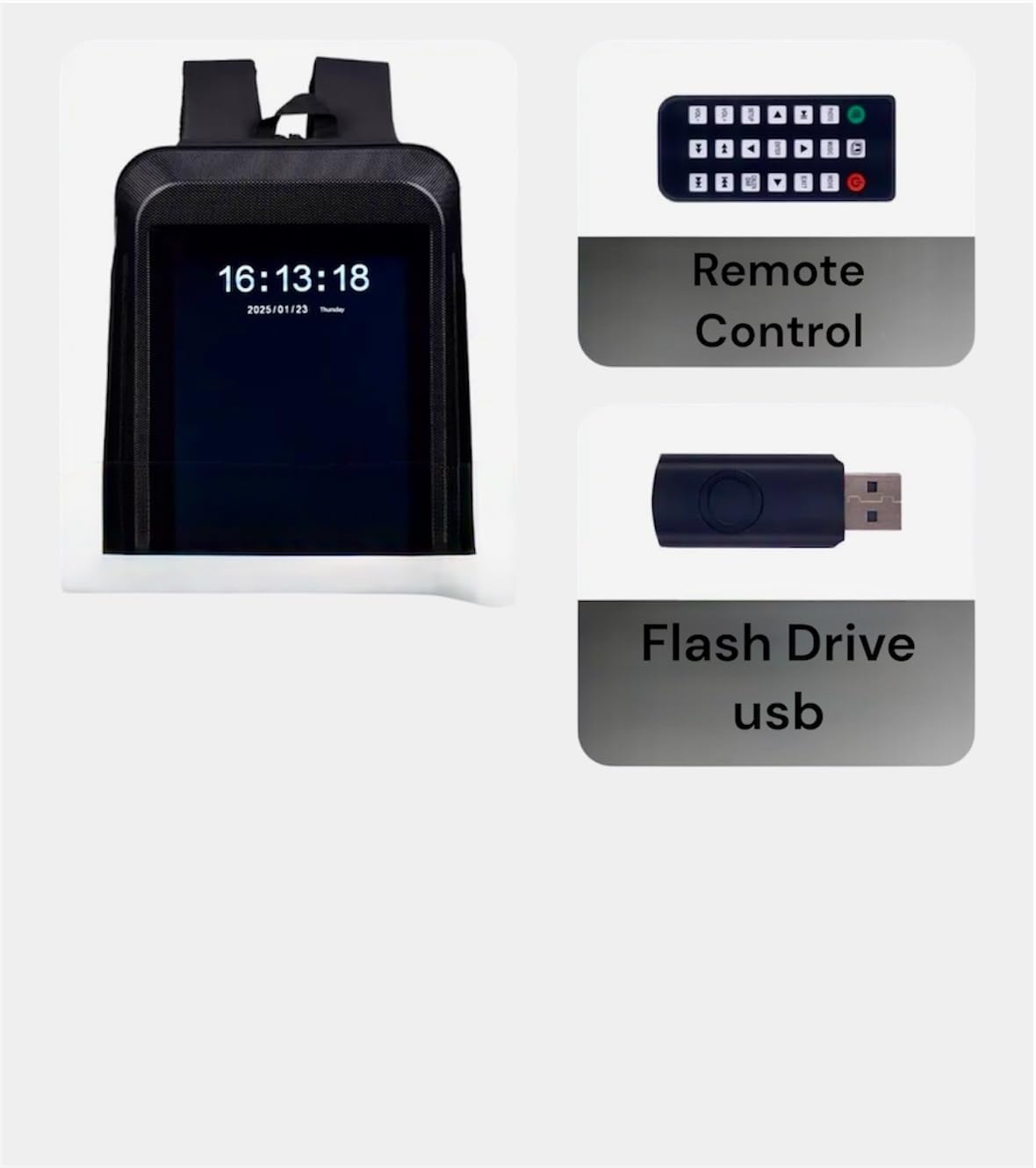 13.3 Inch LCD Backpack with Built-in Screen & Speaker - Smart LED Display Backpack for Business Advertising - Portable Digital Multimedia Bag for Trade Shows, Events & Outdoor Promotions