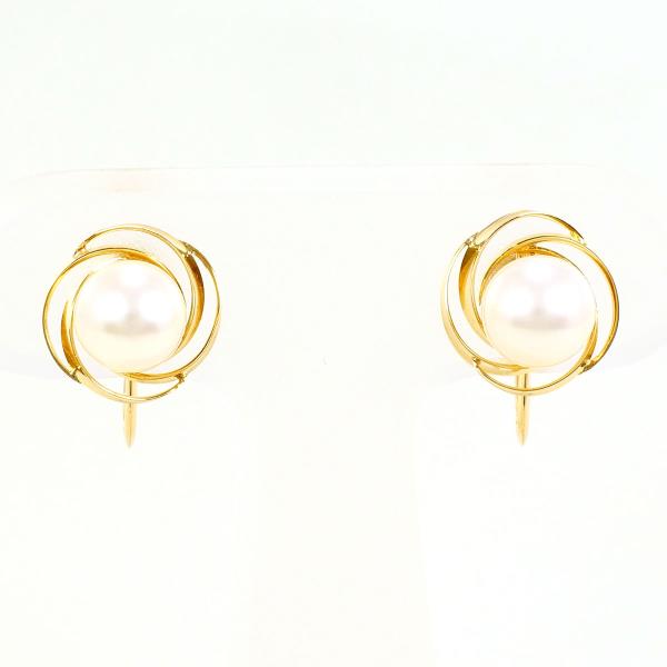 18K Yellow Gold Pearl Earrings for Women - Elegant Cultured Pearl Stud Earrings - Perfect for Weddings, Parties & Special Occasions
