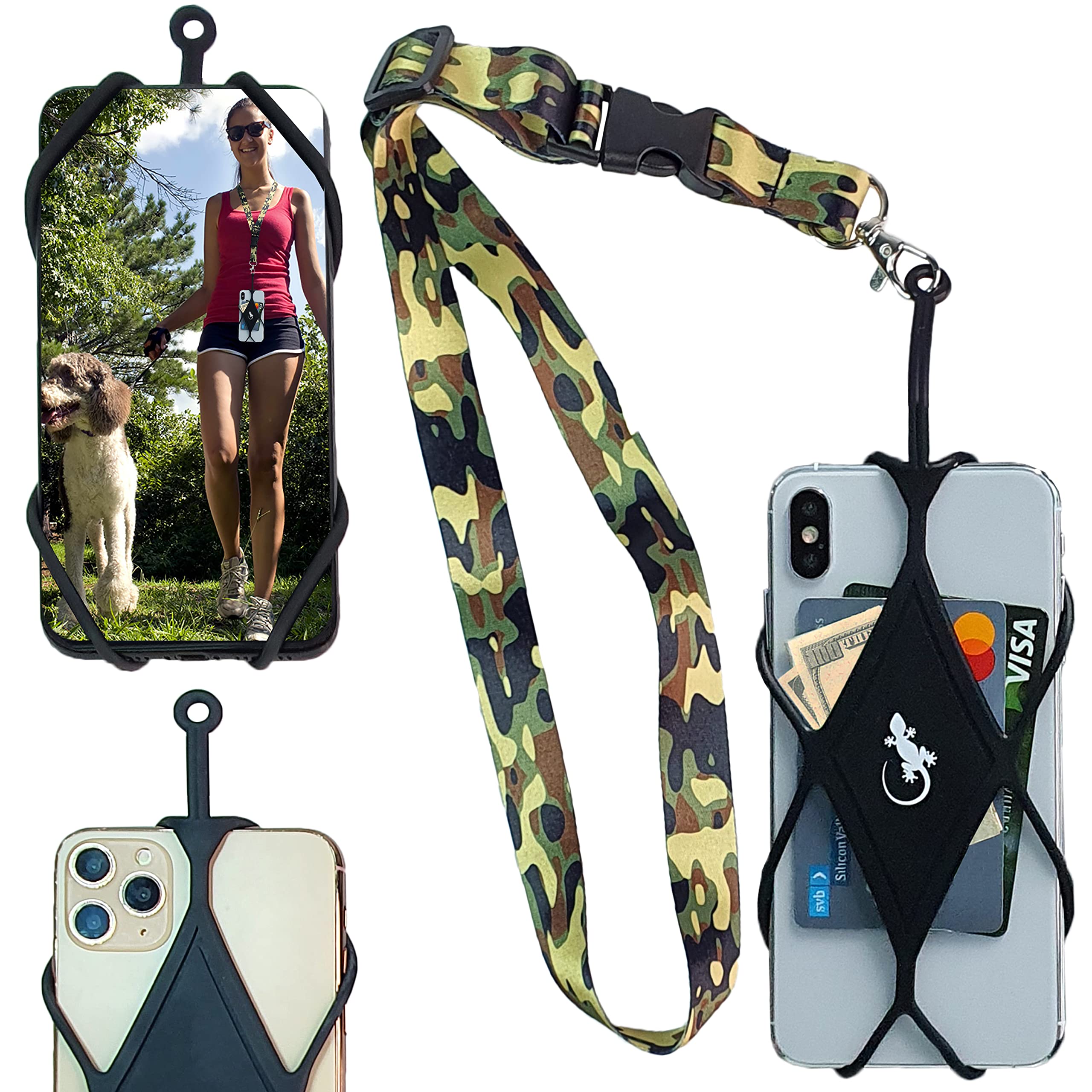 Universal Phone Lanyard Holder - Hands-Free Cell Phone Case for Walking, Running, Hiking | Compatible with Most Smartphones by Gecko Travel Tech | Perfect for Outdoor Activities, Commuting & Fitness Tracking