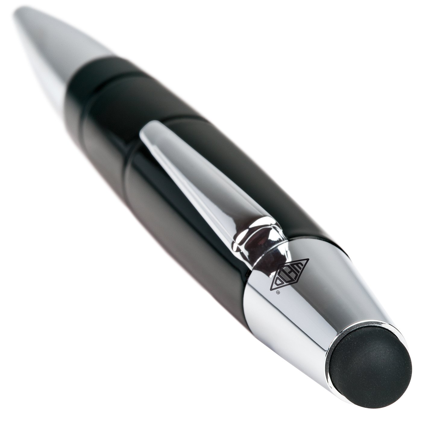 Pioneer 2-in-1 Stylus Touch Pen with Blue Ink - Precision Stylus for iPad, Tablets & Smartphones - Perfect for Drawing, Note Taking & Digital Signatures (Black)