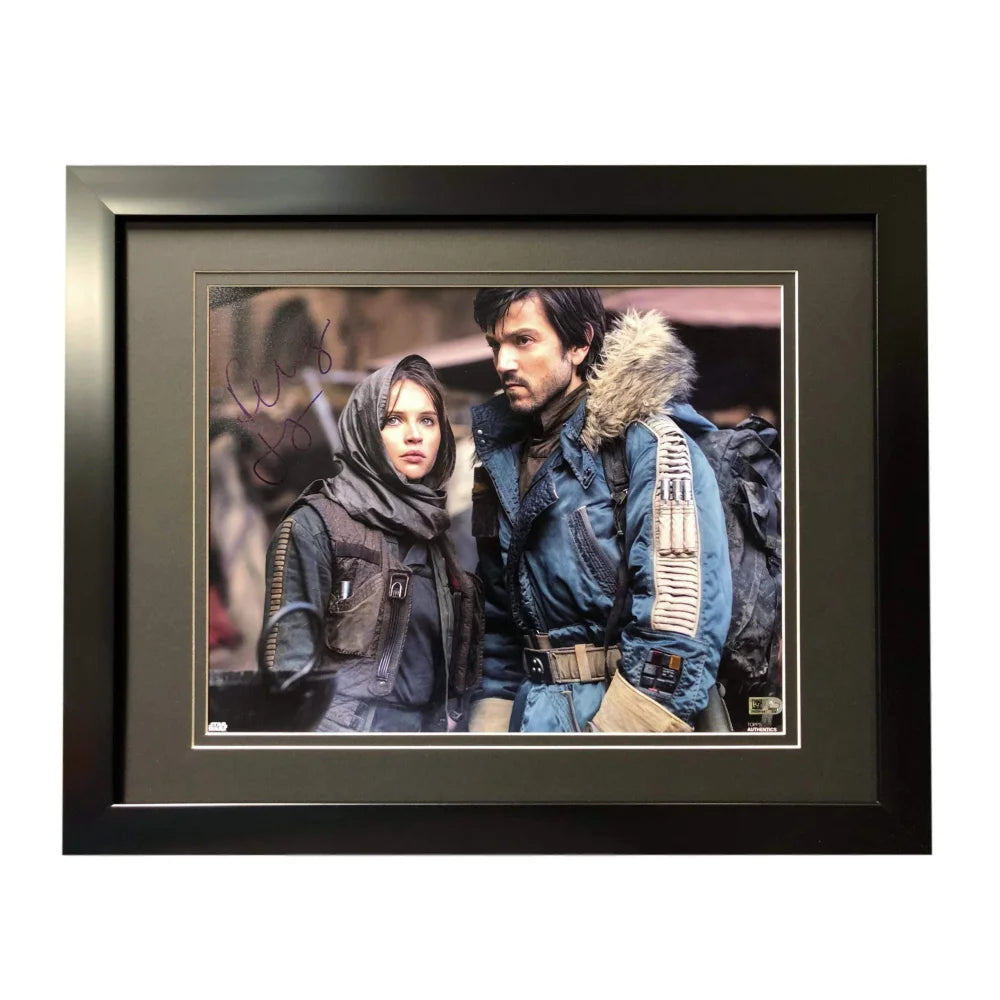 Felicity Jones Autographed Star Wars Rogue One Jyn Erso 11x14 Photo - Framed Collectible with Topps COA - Perfect for Star Wars Fans, Movie Memorabilia Collectors & Home Theater Decor