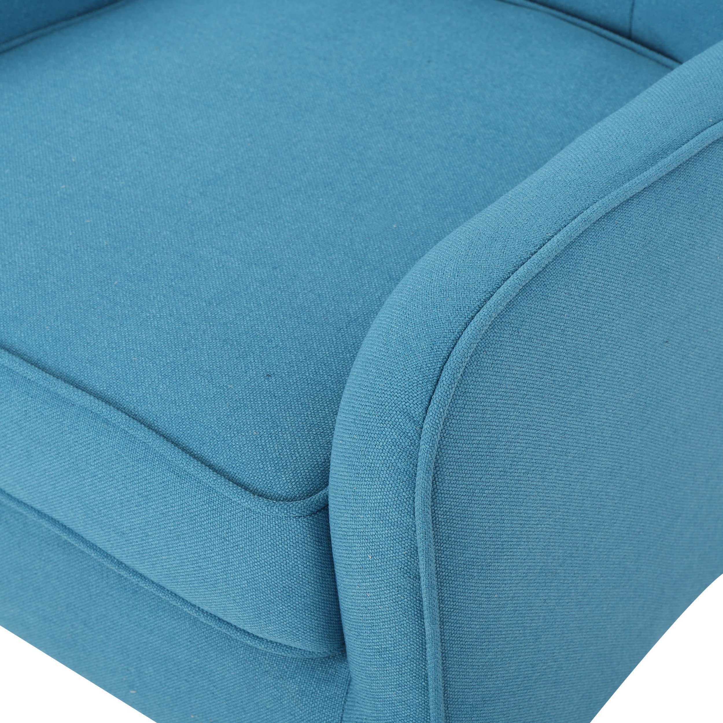 Christopher Knight Home Felicity Mid-Century Fabric Arm Chairs, 2-Piece Set, Teal Blue - Modern Living Room Seating for Home Office & Lounge Areas