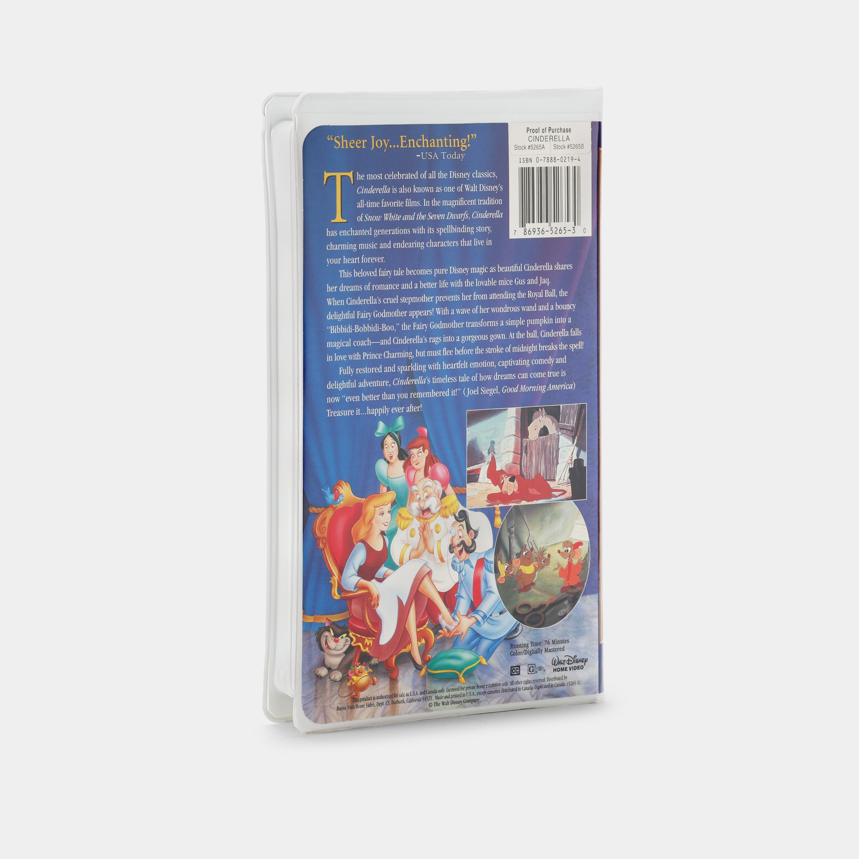 Original Disney Cinderella VHS Tape - Classic Animated Movie for Kids & Collectors - Perfect for Family Movie Nights & Disney Memorabilia Collections