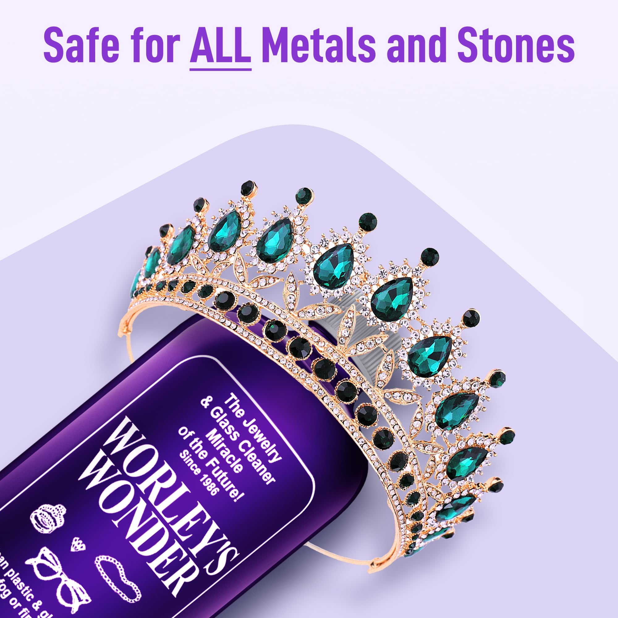 Worley's Wonder Jewelry & Glass Cleaner Spray - Safe for Gold, Silver, Diamonds, Gemstones, Glass, Marble & Electronics | 32oz Refill Bottle (Pack of 2) | Perfect for Cleaning Rings, Necklaces, Watches, Eyeglasses & Smartphone Screens