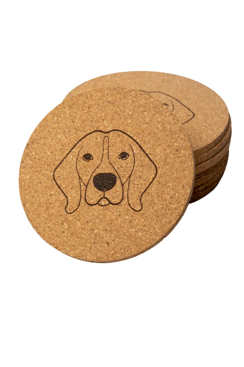 Eco-Friendly Natural Cork Coasters Set of 6 - 10cm Round Drink Protectors for Coffee, Tea, Wine & Beer | Fits All Mugs, Cups, Glasses & Bottles | Sustainable Home & Office Decor | Perfect for Dining Tables, Bars & Coffee Shops