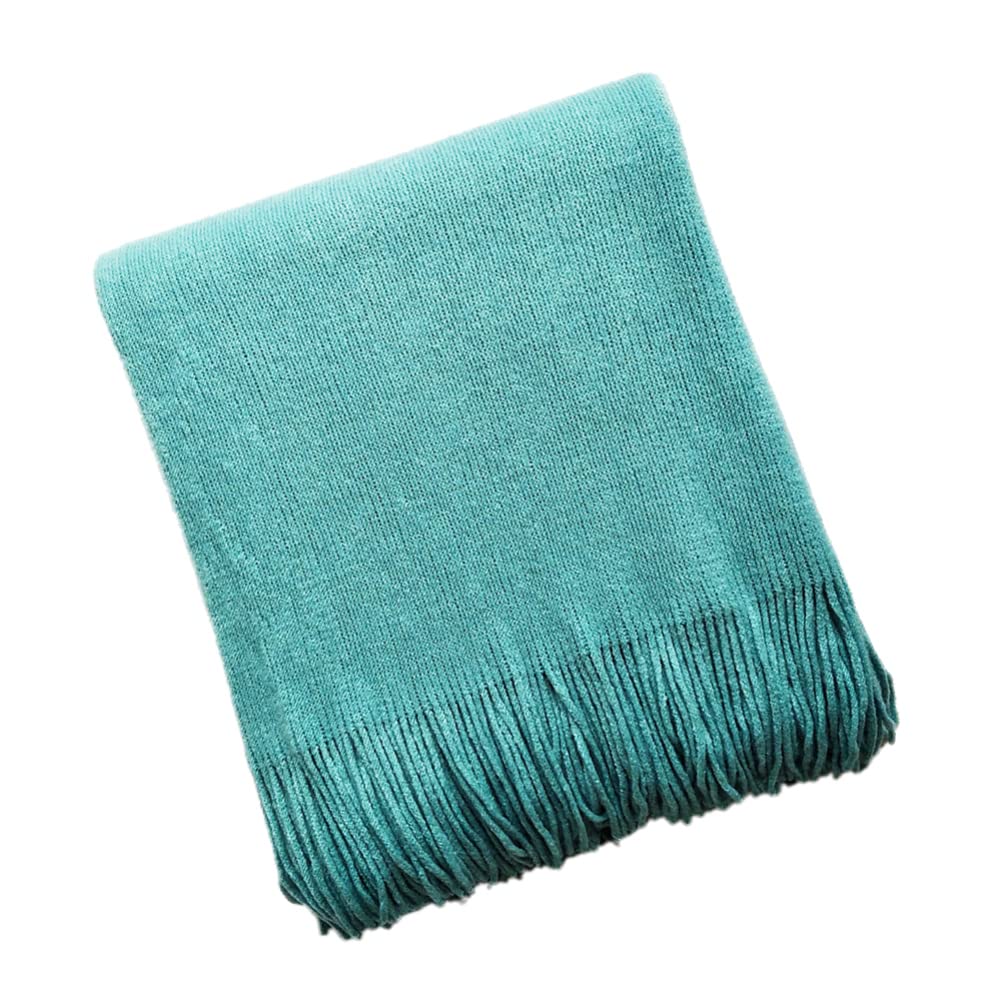 VICASKY Cozy Warm Knit Throw Blanket for Couch, Sofa & Outdoor Use - Soft Fringe Tassel Edge Nordic Decor Blanket - Perfect for Camping, Picnics, Lounging and Home Decor