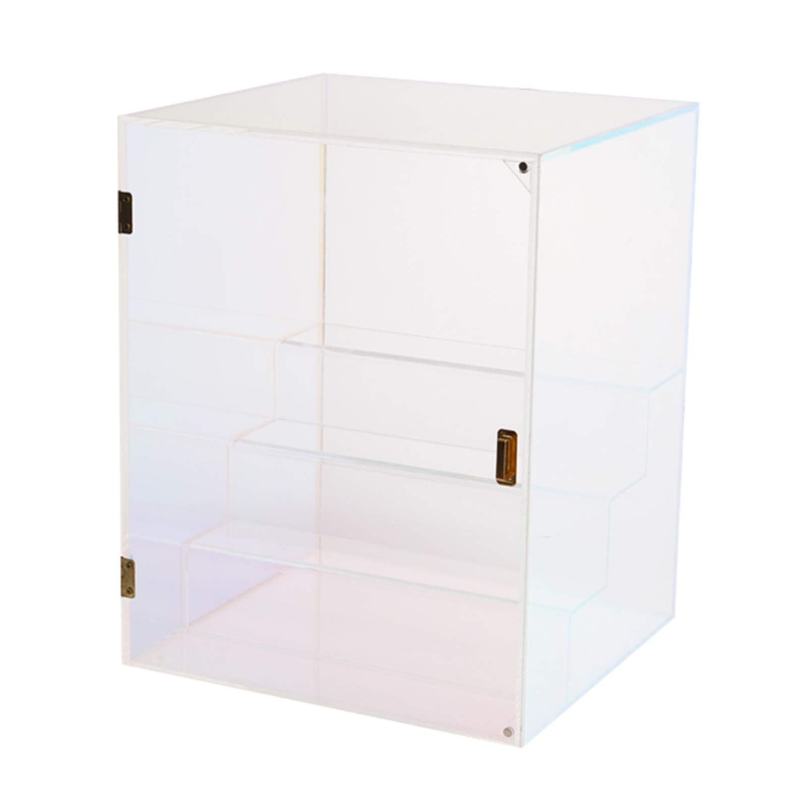 XINGLL Clear Acrylic Display Case - Dustproof Protection Box for Perfumes, Collectibles, Dolls, Jewelry & Cosmetics | Side Door Design, 26x33x25cm | Perfect for Home Decor, Retail Displays & Collection Protection