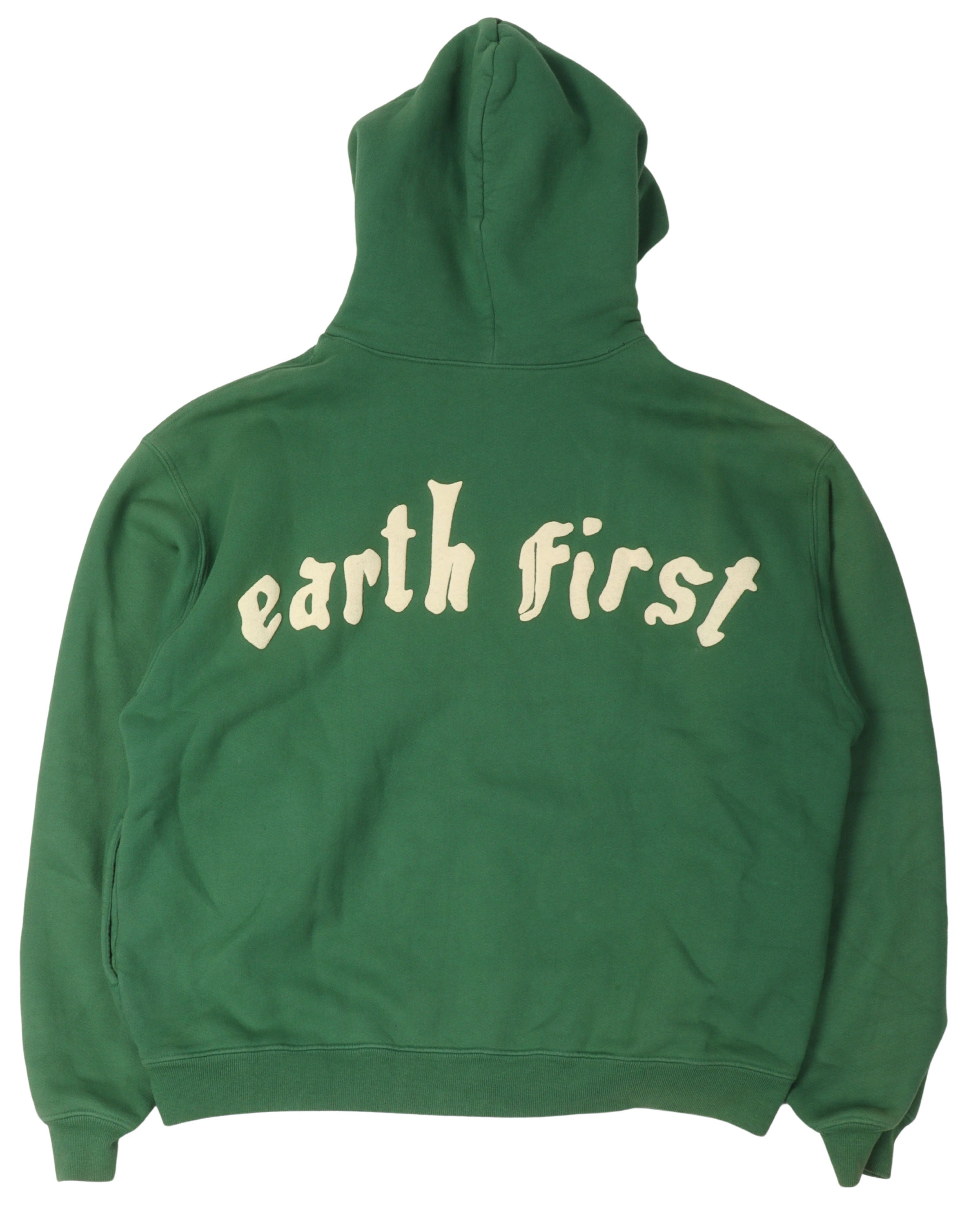 Earth First Zip Up Hoodie for Men & Women | Eco-Friendly Cotton Pullover | Casual Streetwear & Outdoor Activities