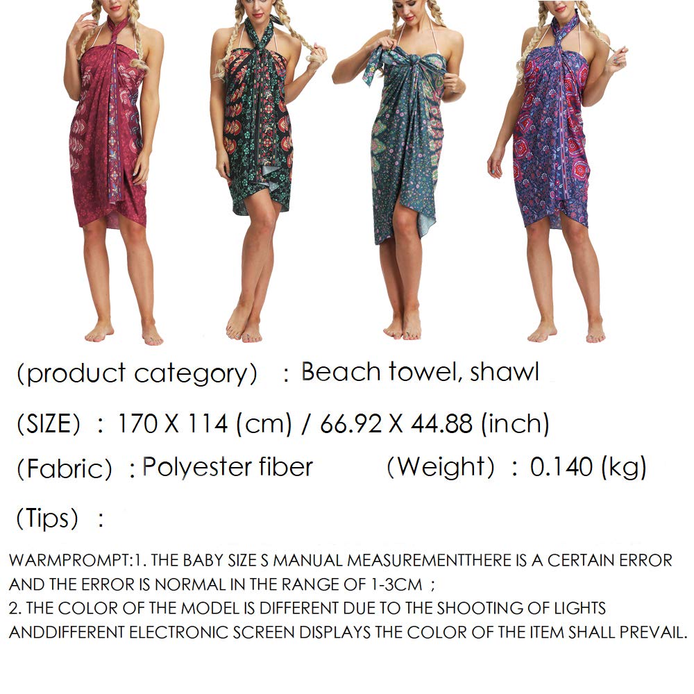 Boho Sarong Wrap - Women's Beach Cover Up Skirt & Bikini Towel for Summer Vacation, Pool Party, and Tropical Getaway