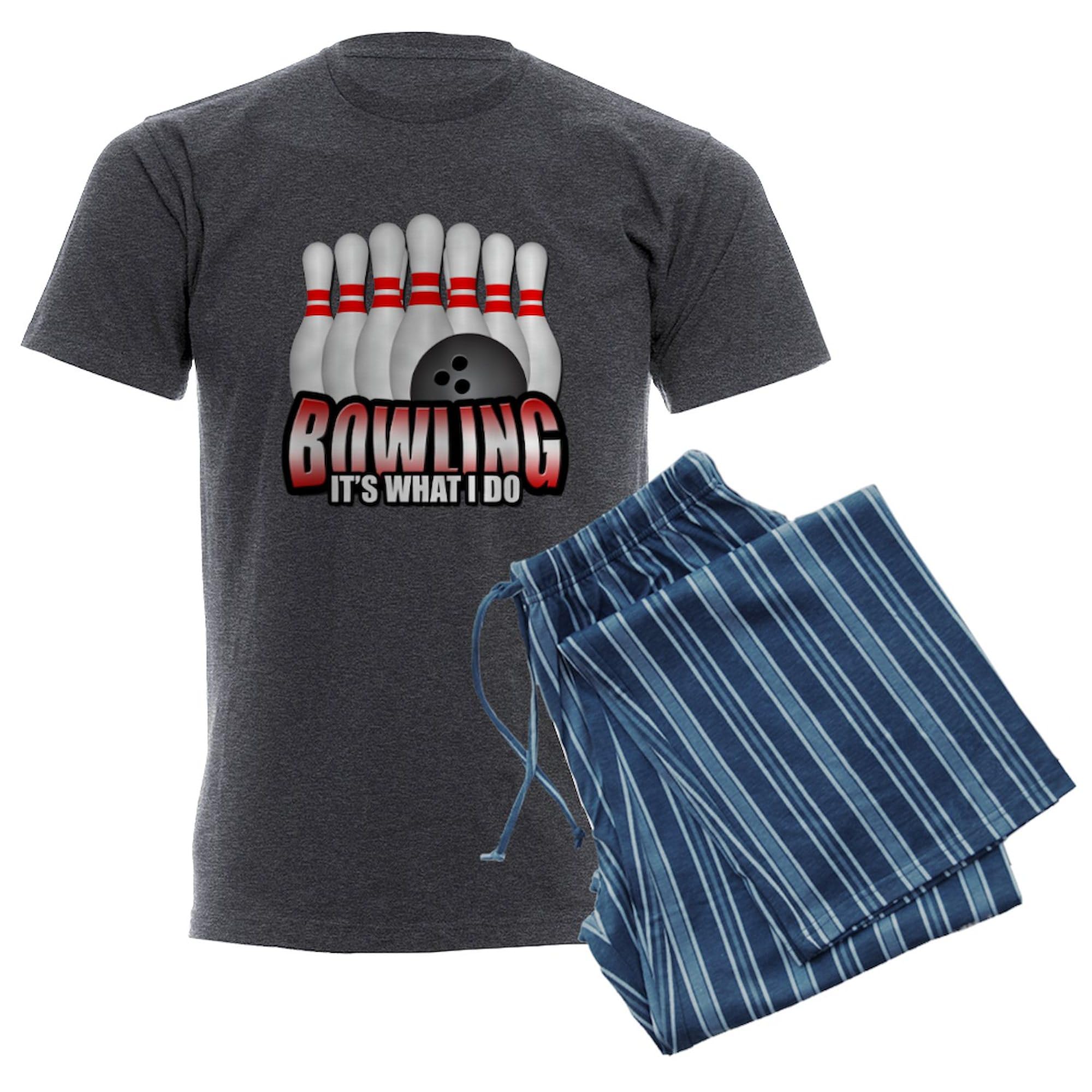 Bowling It's What I Do - Men's Charcoal Novelty Pajama Set | Comfortable Sleepwear for Bowling Enthusiasts | Perfect Gift for Bowlers, Lounge Wear & Casual Sleep