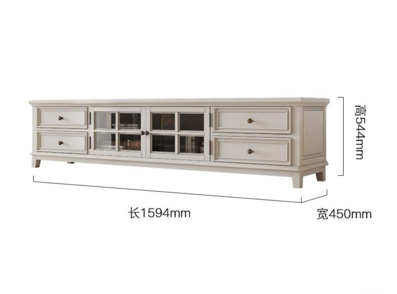 Leonardo Classic Country Solid Wood TV Console Cabinet - Rustic Farmhouse Entertainment Center for Living Room, Bedroom & Home Theater