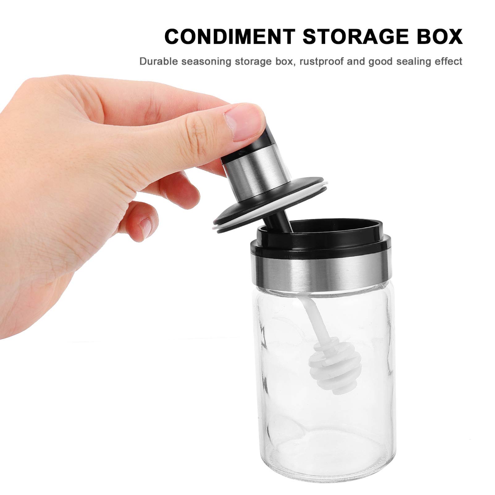 Premium Hemoton 1-Piece Glass Spice Jar with Airtight Lid - Perfect for Storing Pepper, Seasonings & BBQ Spices | Durable Stainless Steel & Plastic Design for Kitchen, Pantry & Outdoor Cooking