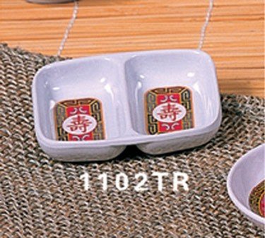 Premium 2-Compartment Melamine Sauce Dish - 3