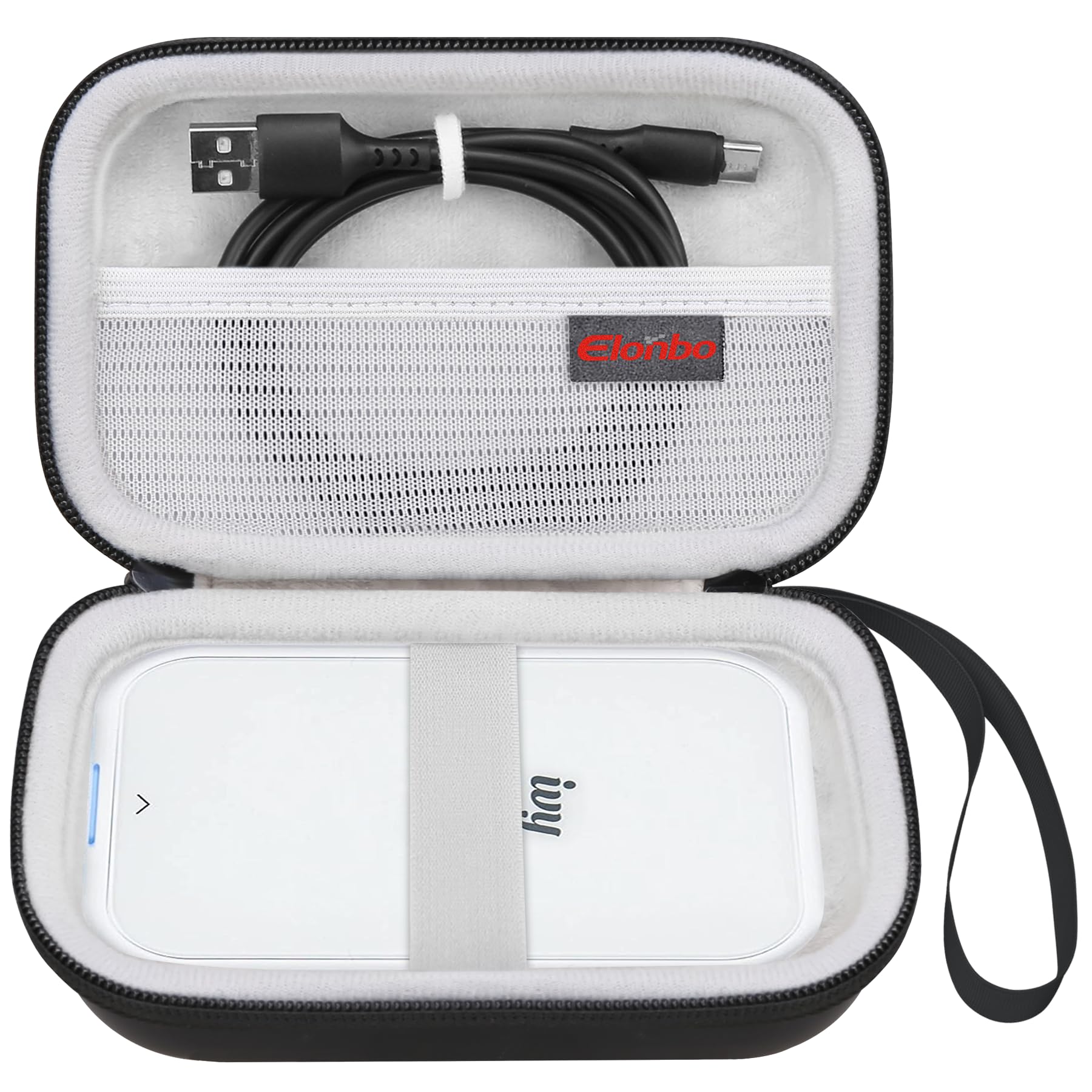Elonbo Carrying Case for Canon Ivy 2 Mini & Ivy Mini Photo Printer - Portable Bluetooth Instant Camera Travel Storage Bag with Mesh Pocket for Photo Paper & Cables (Black) - Perfect for Travel, Parties & Home Organization