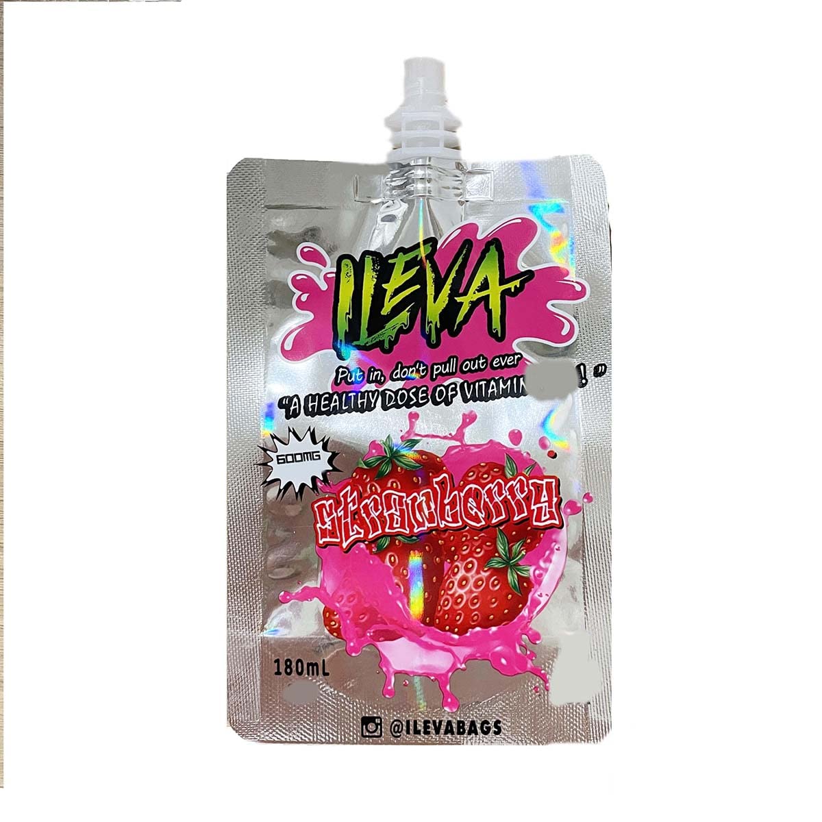 300 PCS 600mg Nozzle Juice Pouches - 180ml Stand Up Drink Bags for Cold & Hot Beverages | Strawberry Flavor | Perfect for Parties, Picnics, and On-the-Go Hydration