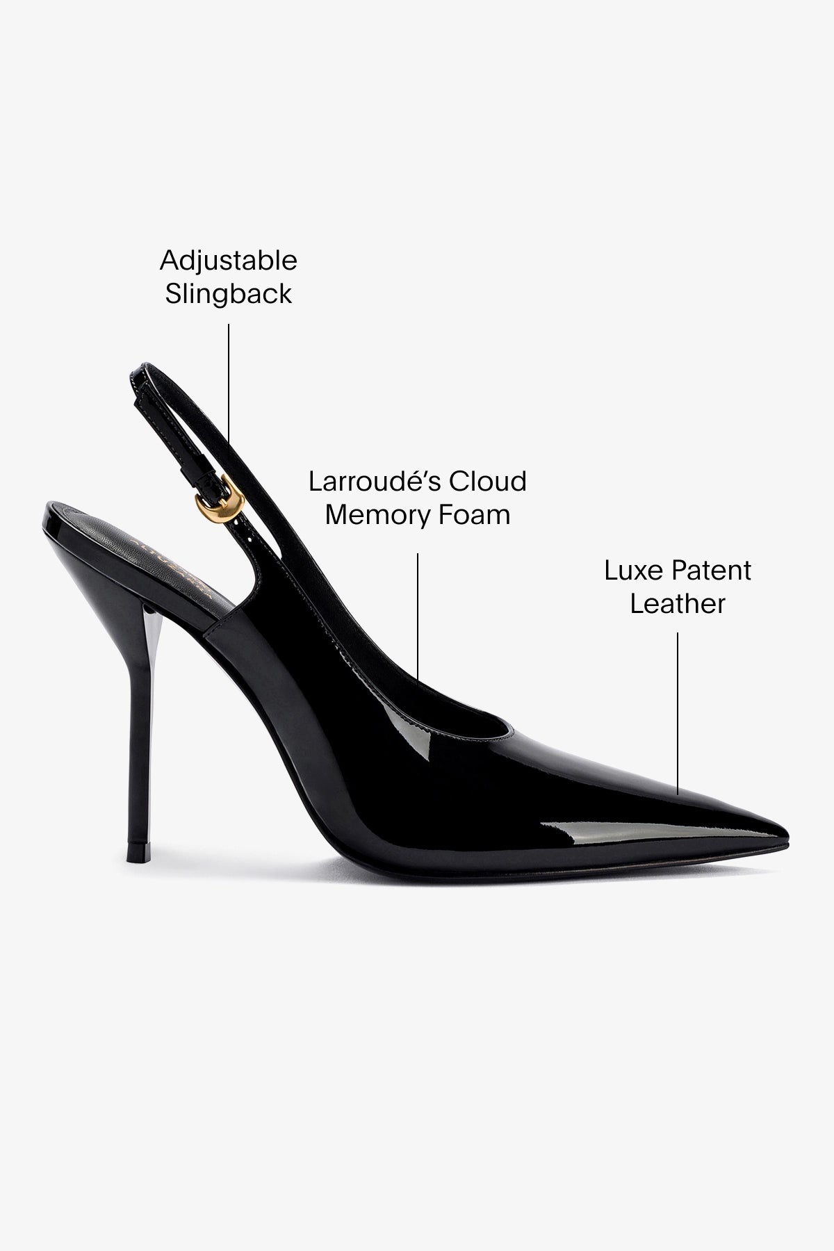 Larroudé x Altuzarra Black Patent Leather Pumps - Elegant High Heel Shoes for Women | Perfect for Office, Parties & Special Occasions