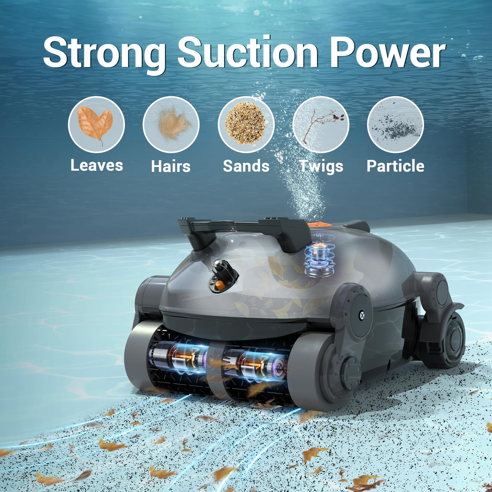 Pivot Cordless Robotic Pool Cleaner - Wall Climbing, Triple-Motor, Long Battery Life, Self-Parking, Automatic Pool Vacuum for Inground & Above Ground Pools Up to 65 FT - Perfect for Backyard, Vacation Homes & Commercial Pools