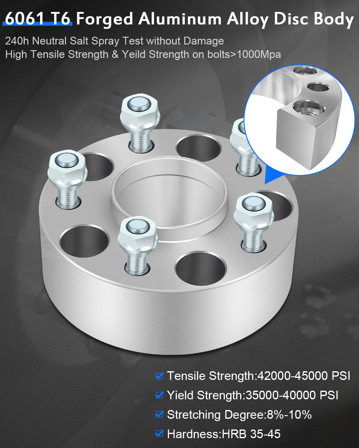ECCPP 4-Piece 5 Lug 50mm (2 Inch) Wheel Spacers - Hubcentric 5x4.75 to 5x4.75 with Lip - M12x1.5 Threads & 70.5mm Center Bore - Compatible with 1987-2005 Chevrolet Blazer & 1984-2019 Corvette - Perfect for Off-Roading, Performance Upgrades & Custom Wheel Fitment
