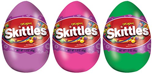 Skittles Original Candy Filled Eggs - 1.6oz Pack of 12 | Rainbow Fruit Flavors | Easter Basket Stuffers, Party Favors & Holiday Treats