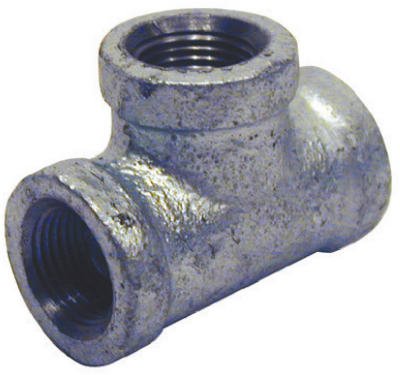 0.5 Inch Galvanized Equal Tee Fitting - G-TEE05 - High-Quality Plumbing Connector for Water Supply, Gas Lines & HVAC Systems