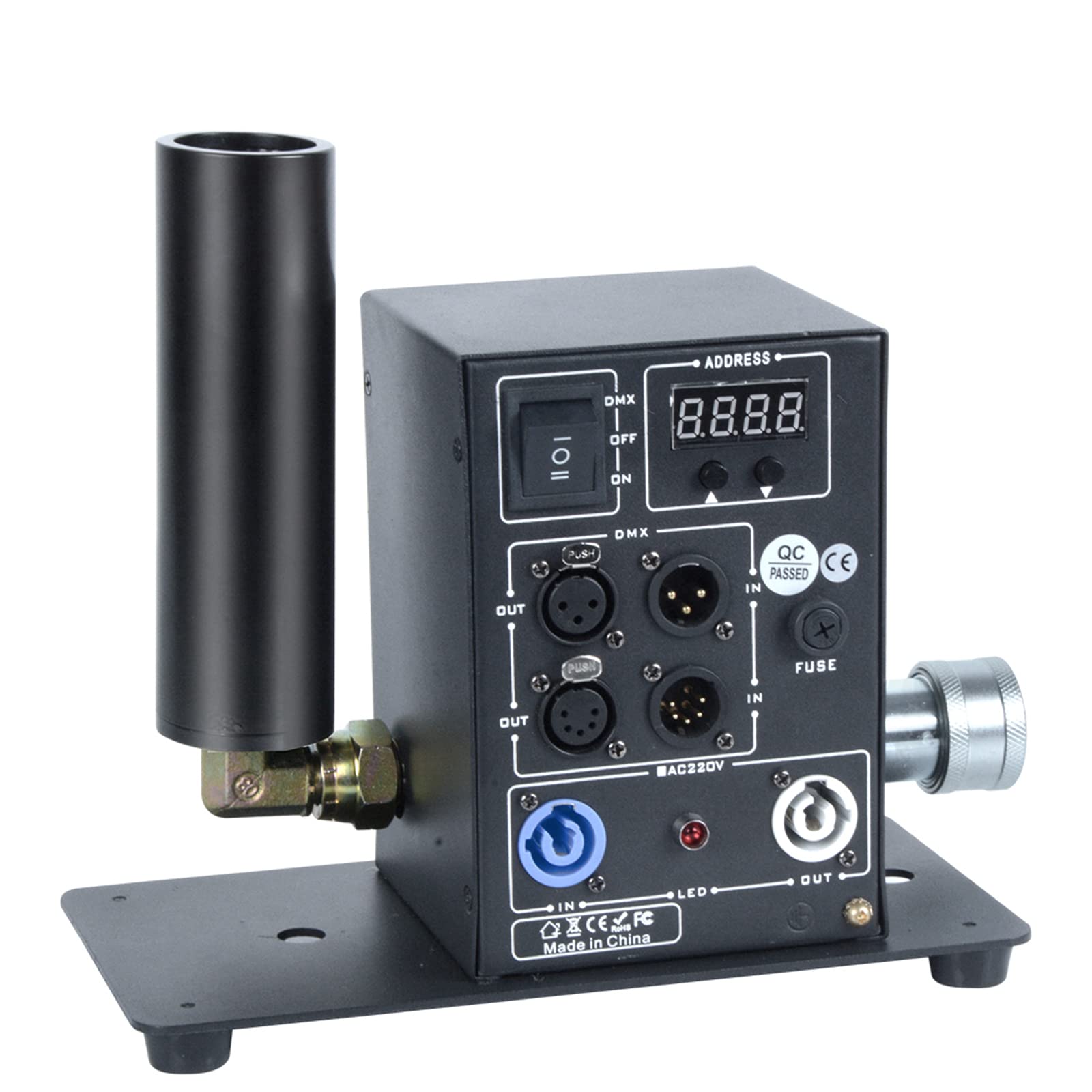 DMX Controlled Single Pipe Digital CO2 Jet Machine with 3M Gas Hose - Perfect for Party, Stage, DJ Events & Nightclub Shows