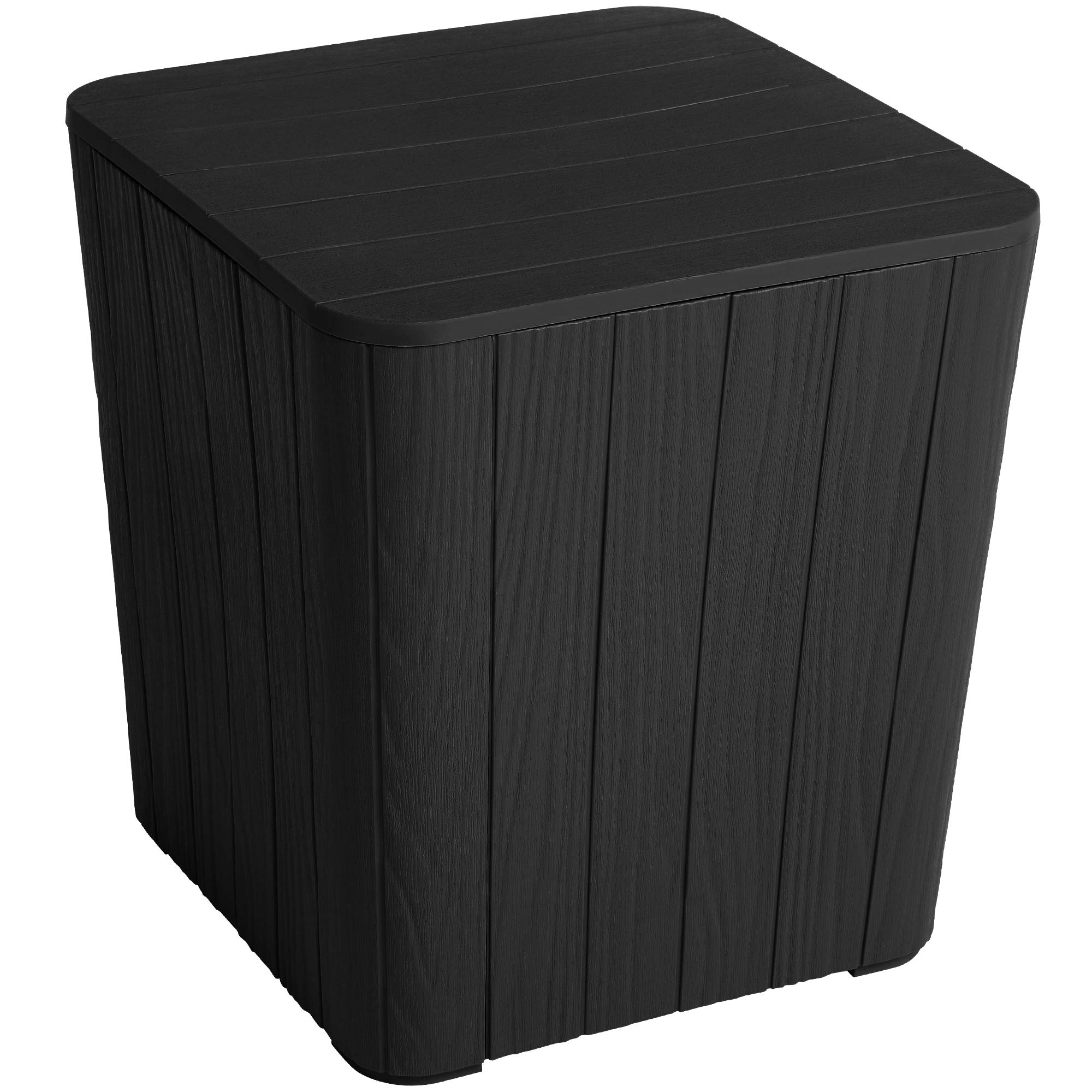 YITAHOME 11.5 Gallon Outdoor Side Table with Storage - Small End Table for Coffee, Patio Decor - Perfect for Living Room, Garden & Balcony (Black)