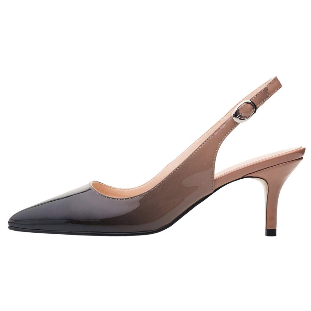 JOY IN LOVE Women's Kitten Heels - Slingback Pumps Sandals with Pointed Toe | Perfect for Office, Wedding & Evening Events