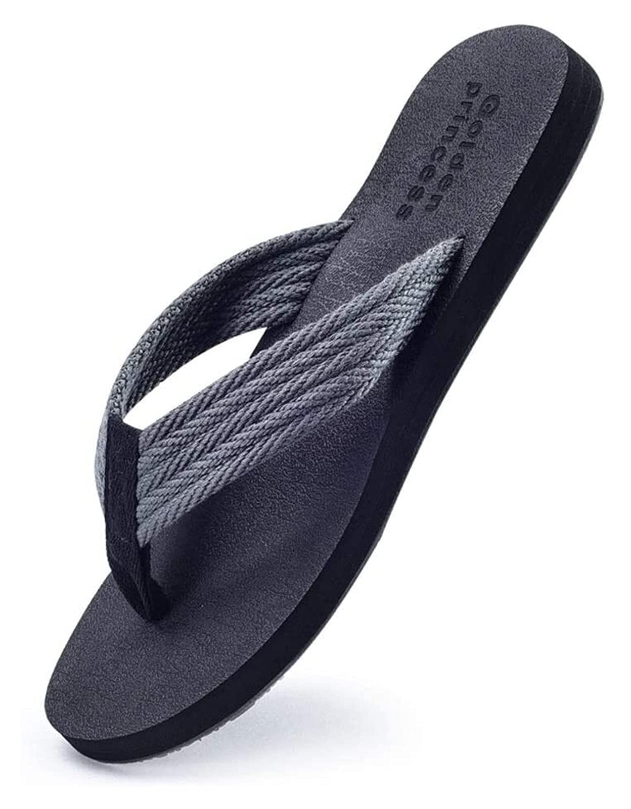 YUESFZ Men's Non-Slip Flip Flops - Breathable Beach Sandals with Toe Protection - Comfortable Summer Slippers for Pool, Shower & Outdoor Activities (Gray, Size 10 US) - Perfect for Beach, Vacation, and Water Sports