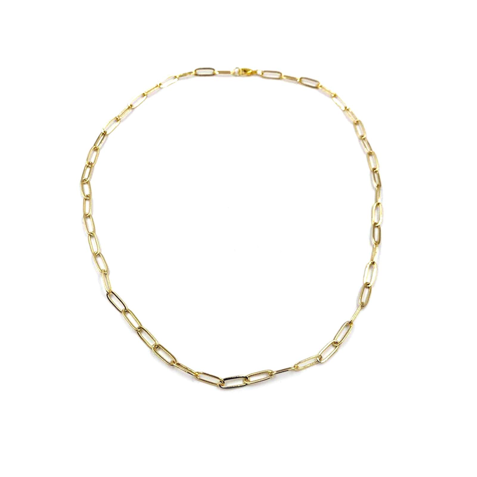 Fashion Women's Copper Plated Solid Color Paperclip Necklace Choker Jewelry Gift - Elegant Costume Jewelry for Everyday Wear & Special Occasions