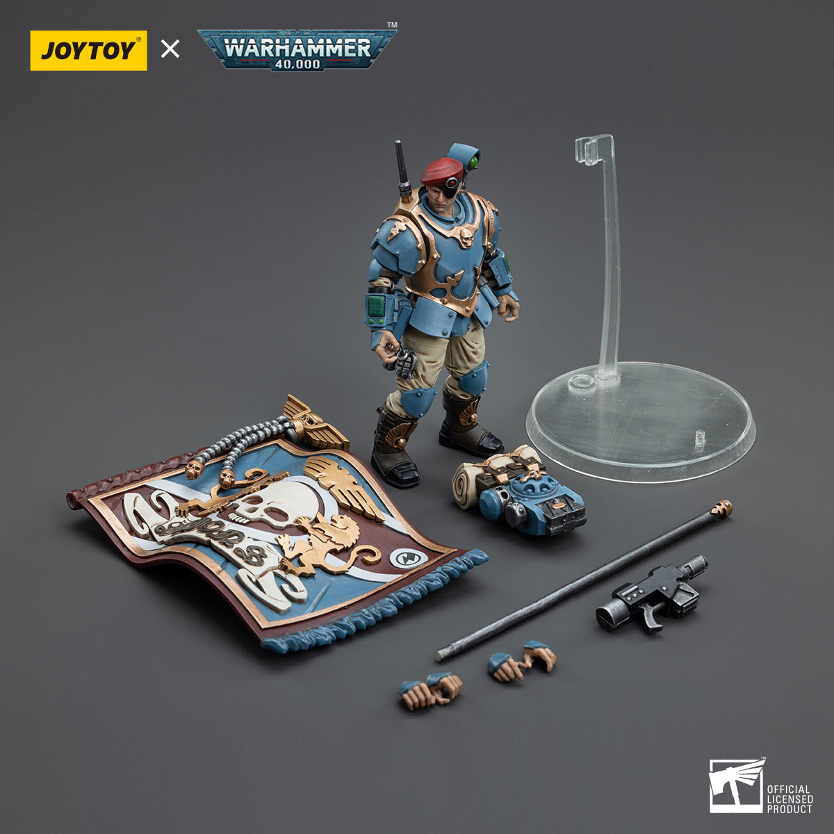 1/18 JOYTOY 3.75-inch Astra Militarum Tempestus Scions Command Squad Action Figure - 55th Kappic Eagles Set (5pcs) - Perfect for Warhammer 40K Collectors, Tabletop Gaming & Display