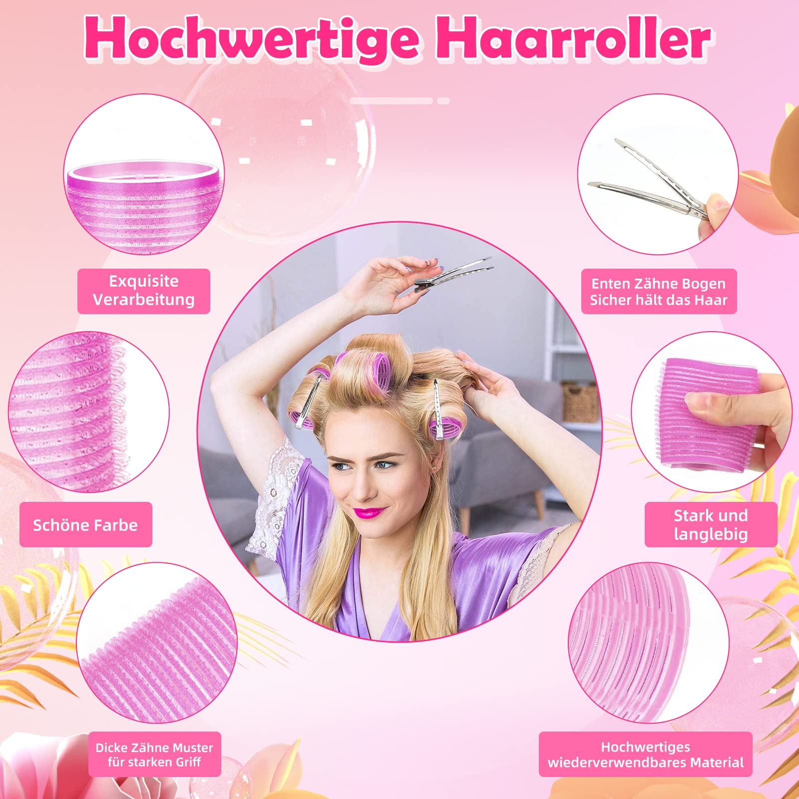 Aulese 30-Piece Hair Rollers Set with 3 Sizes (2.48