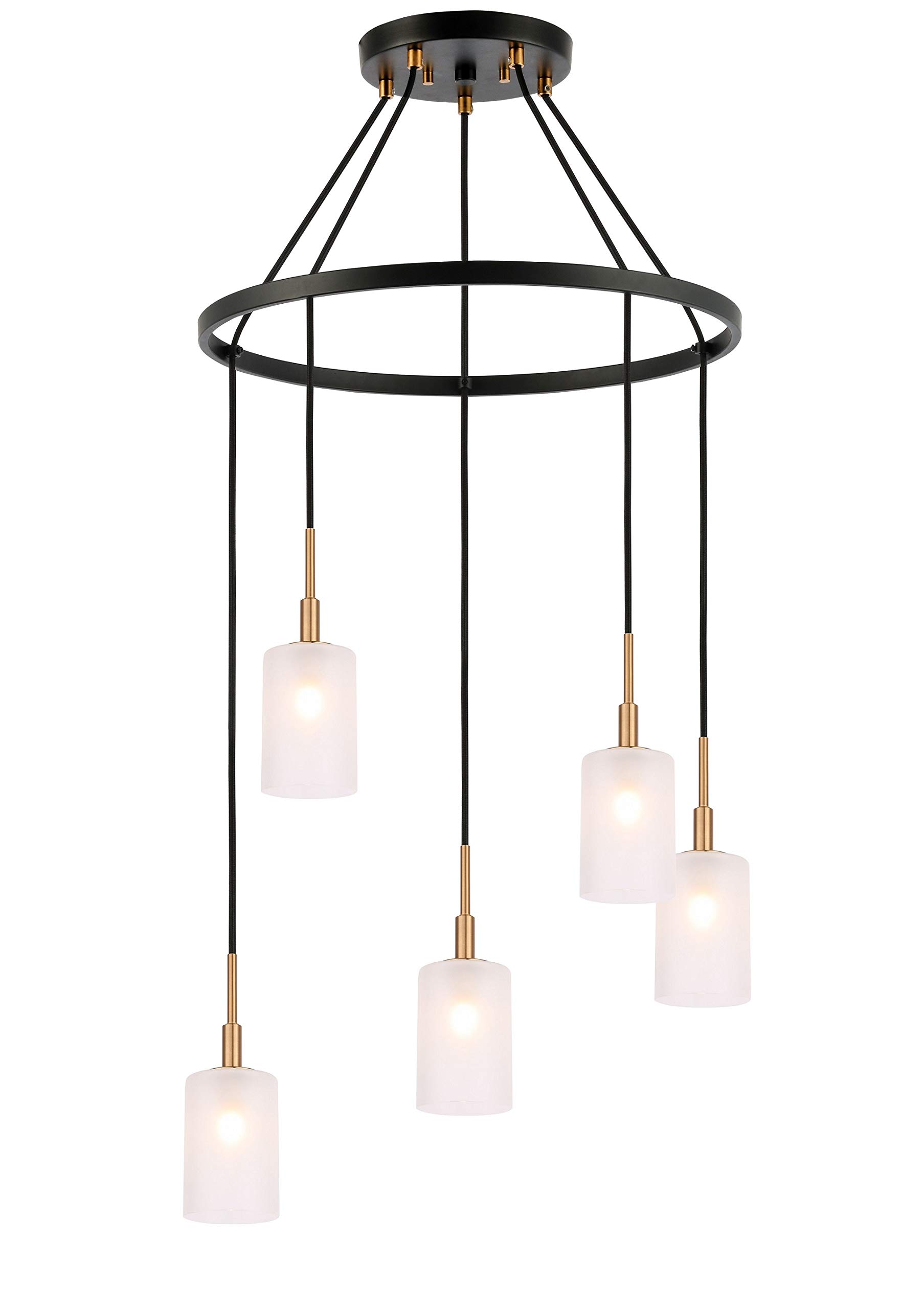21028CBZLE-C10455 Brass/Bronze Pendant Chandelier - Elegant Ceiling Light Fixture for Dining Room, Kitchen Island & Bedroom Lighting
